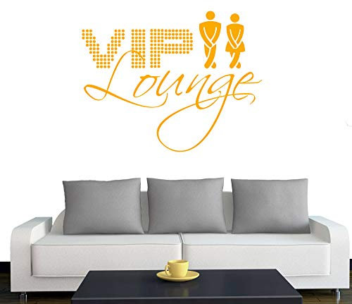 Klebesüchtig A228 Türtattoo - Wandtattoo VIP Lounge 60cm x 47cm goldgelb - Dekoration - Bad - Wohnzimmer - Aufkleber - Wandsticker