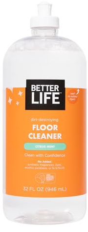 Better Life Natural Plant Based Best Hardwood Floor Cleaner, Safe on All Hard Floor Surfaces, Citrus Mint, 32 Ounces, 24157