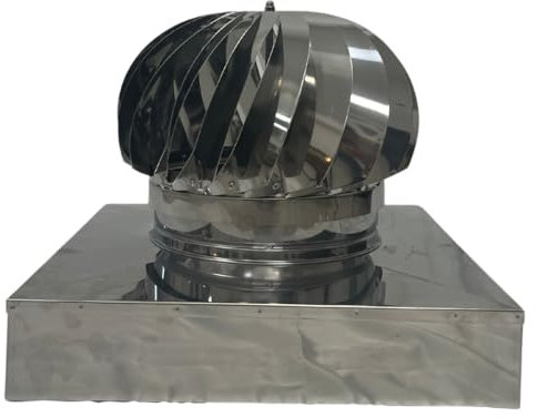 EINSIDE Comignolo girevole, Cappello eolico per camini in acciaio inox AISI 304, Base quadrata 52 x 52 cm