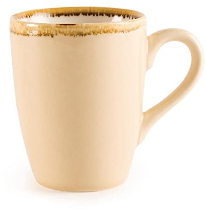 Olympia Kiln Cappuccino Cup Bark 340Ml Porcelain with New Features Pack of 6