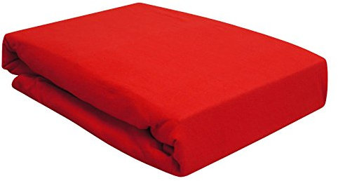 Spannbettlaken für Wasserbett/Boxspring/Übergrößen 180-200x200-220 cm Rot (rot/red/Rouge)