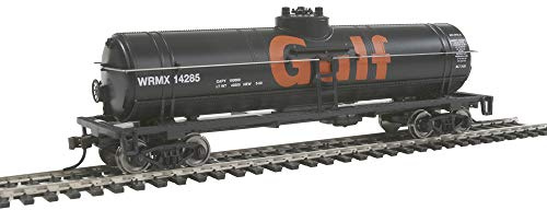 Walthers Trainline Escala H0 Vagón Cisterna Gulf Negro Metal Montaje en Suelo Vehículo Patinado