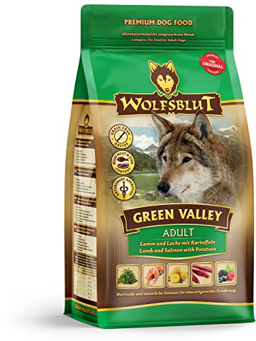 Wolfsblut - Green Valley - 500 g - Agnello e salmone - Cibo secco - Cibo per cani - Senza cereali