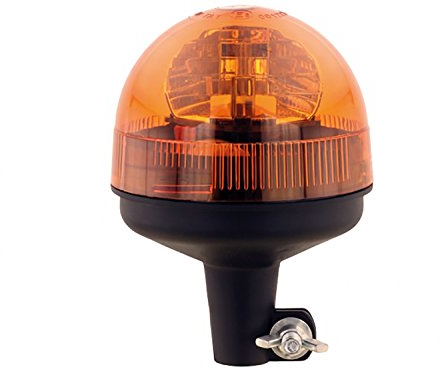 Halogen Rundumleuchte Orange, Klein Mit Festem Fuß, Blinkleuchte 12V 24V, ECE R65 Straßenverkehr Zulassung, KFZ Warnleuchte