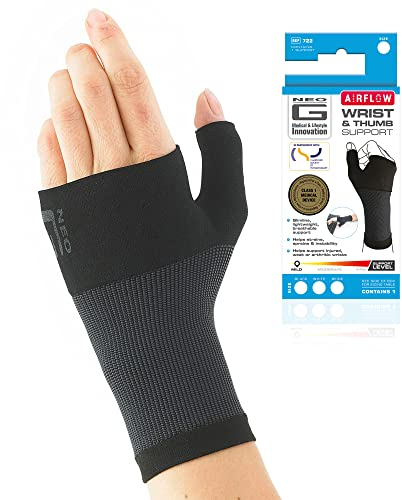 Neo-G Wrist and Thumb Support for Arthritis, Joint Pain, Tendonitis, Sprain - Wrist Brace Compression Hand Support - L – Black