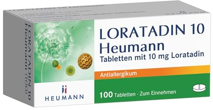 LORATADIN Heumann: Antihistaminika Tabletten gegen allergischen Schnupfen, Heuschnupfen und chronische Nesselsucht, 100 Stück