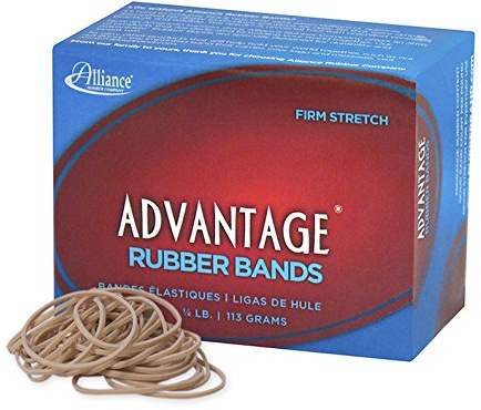 Alliance Rubber 26129 Advantage Rubber Bands Size #12, 1/4 lb Box Contains Approx. 625 Bands (1 3/4 x 1/16, Natural Crepe)