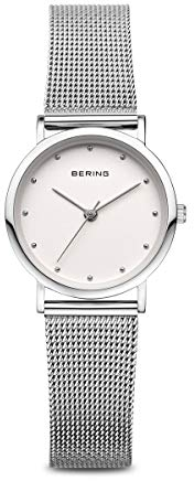 BERING Damen Uhr Quarz Movement - Classic Collection mit Edelstahl und Saphirglas 13426-XXX Armbandsuhren - 3 ATM, Silber/Weiß