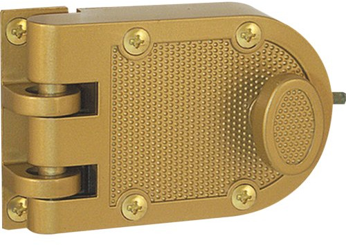 Prime-Line Products U 9970 Jimmy-Resistant Deadlock, Diecast, Brass Color, Angle Strike, Single Cylinder by Prime-Line Products