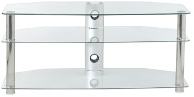 MMT Furniture Designs CL1150 Farbbildschirm-Bodenhalter, 55 Zoll, Chrom, Transparent