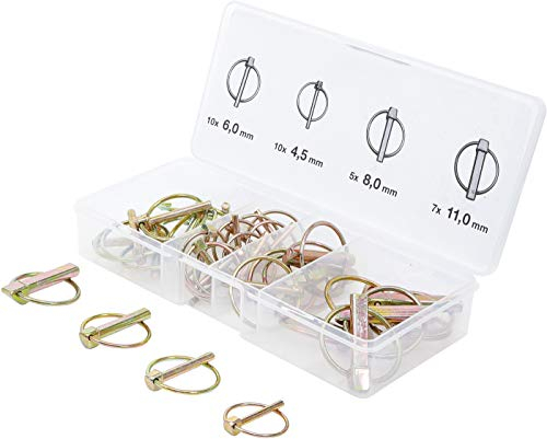 BGS Diy 88195 | Klappsplinte-Sortiment | Bolzen-Ø 4,5 - 11 mm | 32-tlg.