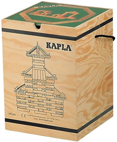 KAPLA Holzbaukasten 280 Steine in Holzkiste mit Kunstbuch - 3 - Konstruktionsspiel, Bausteine & Holzspielzeug, ab 2 Jahren…