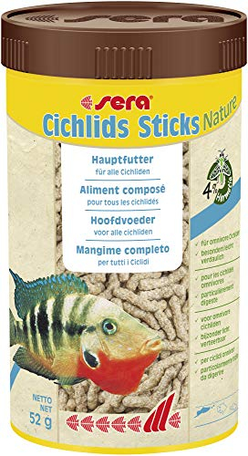 sera Cichlids Sticks Nature 250 ml (52 g) - Basisfutter für größere Cichliden, Barschfutter fürs Aquarium, Fischfutter Aquarium