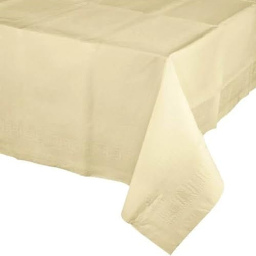 Creative Converting Tablecover Tableware items, 54 x 108, Ivory