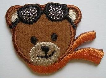 alles-meine.de GmbH Teddy Bär 3 cm * 2,4 cm Bügelbild Bear Flugzeug Pilot Reise Teddybär Aufnäher Applikation Aufbügler