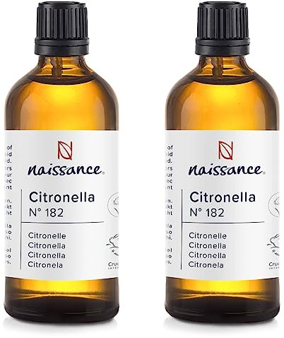 Naissance Citronella Ätherisches Öl (Nr. 182) - 200ml (2x100ml) - 100% Naturreines Citronellaöl für Naturkosmetik, Aromatherapie, Duftlampe - Duftöl für Aroma Diffuser