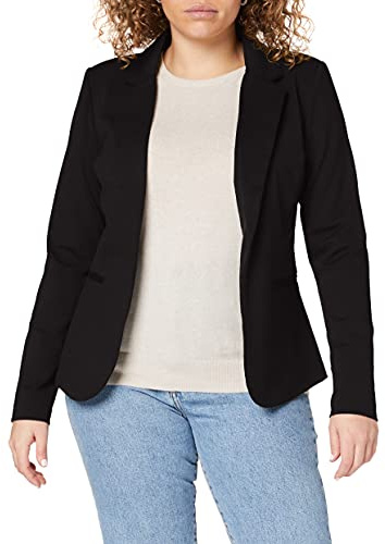 ICHI IHKATE BL dam blazer kort blazer, jacka med en knapp-kavaj med stretch och, Svart (10001), L