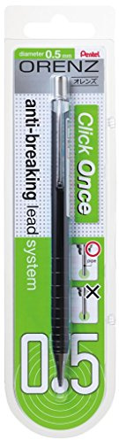 Pentel XPP505-AX - Matita portamine a pressione, spessore del tratto 0,5 mm, 100% infrangibile, confezione blister, colore nero