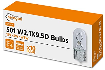10 X 501 Netagon Capless Sidelight Car Bulb Bulbs Interior Number Plate Side Light 12V 5W