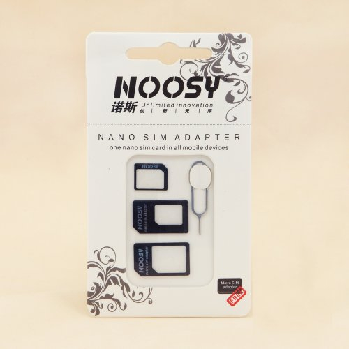 Noosy Nano - Adaptador de tarjeta SIM para Apple iPhone y Samsung Galaxy (3 en 1)