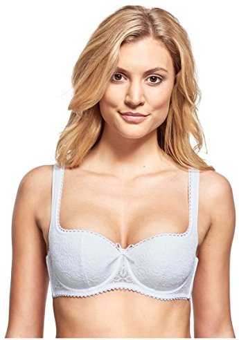 Susa Reggiseno da Donna (Push-up) 7592, Semi-Velato, Bianco, 2A