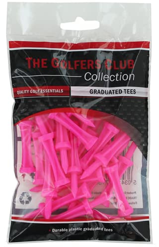 The Golfers Club Golf Graduated Pink Plastic Tees (2.25 Inch x 25), 39mm