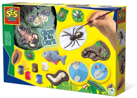 SES Creative 01153 Children's Scary Animals Glow in The Dark Casting and Painting Set