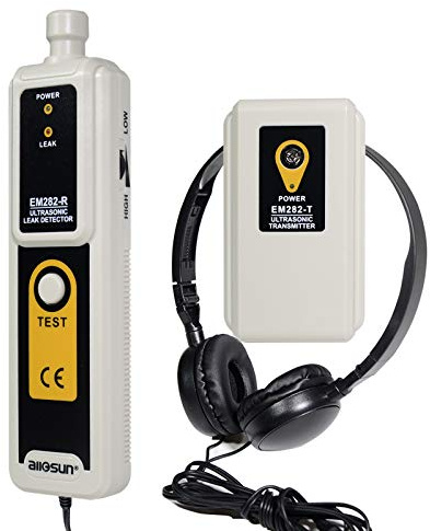ALLOSUN Ultrasonic Leak Detector 40KHz±2KHz, Leak Tester Transmitter with Headphone (EM282)