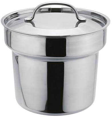 APS 12244 Bain-Marie Topf, inkl. Deckel und Löffelaussparung, Edelstahl, Ø 20 cm, Höhe 18 cm, 4,5 Liter