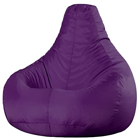 Bean Bag Bazaar Dalton Gaming Bean Bag Chair, Purple, Water Resistant Fabric, Recliner Beanbag for Indoor and Outdoor Use with Filling Included, Gaming, Bedroom, Living Room, Garden