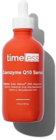 Timeless Skin Care Coenzyme Q10 Serum - Gesichtsserum mit Coenzym Q10 Ubiquinol, Matrixyl® 3000 und Hyaluronsäure, Anti-Aging, feuchtigkeitsspendend, gegen Falten - 120ml