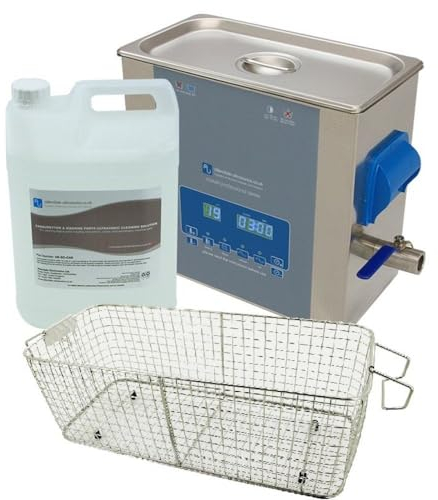 Allendale Ultrasonics 6L Industrial Ultrasonic Cleaner Cavitek Tank Heated Pro Bath with Basket and Carburettor Cleaning Solution