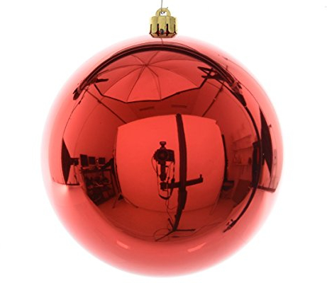 Christbaum-Kugeln rot glänzend 140 mm Durchmesser 1 Stück Kunststoff