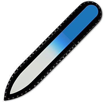 Mont Bleu Lima per unghie in vetro colorato in sacchetto di nero - piccole dimensioni - vero cristallo di Boemia temperato - Fatto a mano in Repubblica Ceca