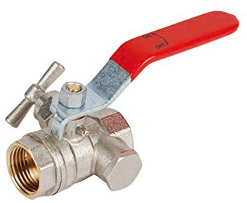 Dipra 244054 - Vanne à sphère poignée plate + purge à passage intégral FF20/27