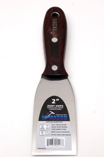 MARKSON Putty Knife 2, Scraper Tool with Pakka Wooden Handle, Spackle Knife, Stainless Steel Blade Joint Knife