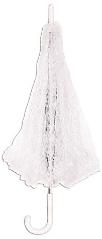 Bristol Novelty BA533 Parasol White Lace, Womens, One Size Halloween, World Book Day