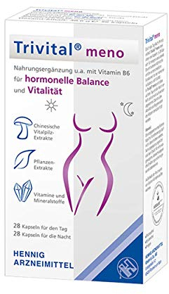 TRIVITAL meno: Für hormonelle Balance und Vitalität, vegan, lactosefrei, glutenfrei, 56 Kapseln