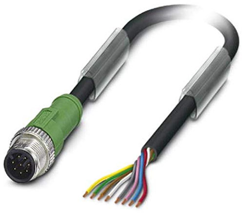 PHOENIX CONTACT SAC-8P-M12MS/1.5-PUR Sensor/Aktor-Kabel, 8 Polig, Stecker Gerade M12, 1.5m Kabellänge, Schwarzgrau
