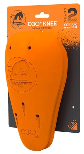 Furygan GENOUX D3O L2 - Protection Souple Invisible D3O Discrète homologuées Niveau 2 pour Pantalon Jean de Moto - Technologie D3O Sécurité, Orange