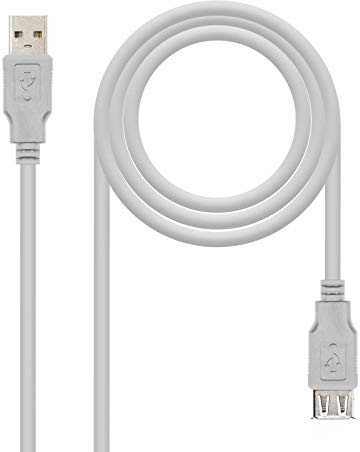 Nanocable - 10.01.0203 - Cavo Prolunga USB 2.0, tipo A/M-A/F, maschio-femmina, beige, 1.8 mts