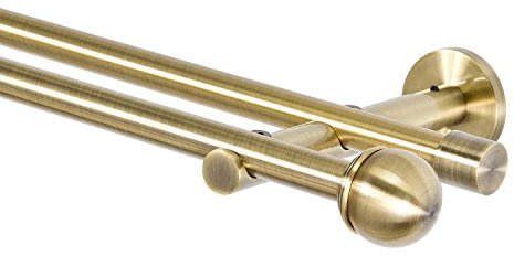 Tringle à rideaux double en métal doré vieilli 16 mm (180)