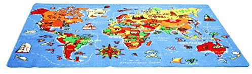Eduplay 110185 Spielteppich Welt, 140 x 200 cm