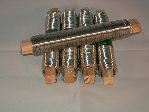 Wickeldraht Edelstahl, 200 Meter Blumenwickeldraht, 94266, Garten Blumen Draht Holzspule Kränze Binden