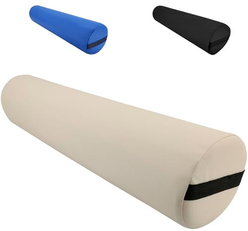 Beltom® Cuscino CILINDRICO Rotondo per Massaggio e Fisioterapia UTILE per Estetista E Relax - Panna