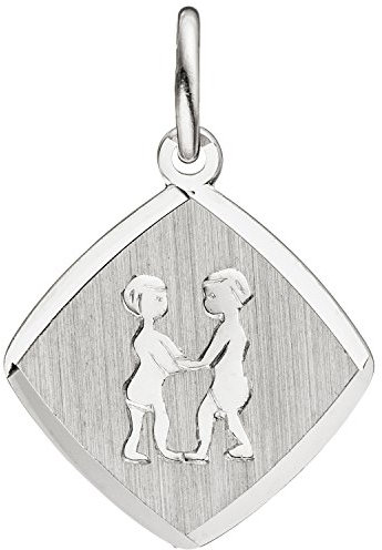 Jobo Sternzeichen-Anhänger Zwilling aus 925 Sterling Silberteil teil matt