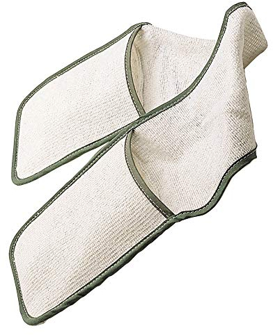 KitchenCraft Heavy-Duty Cotton Double Oven Gloves with Bound Edge, 90 x 17 cm (35.5 x 6.5), White