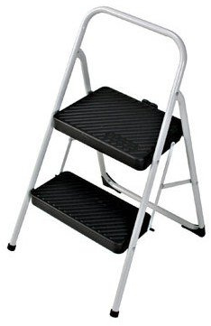 Cosco 11-137 CLGG4 Folding Step Stool, 28.15 in H, 200 lb, Steel, Black