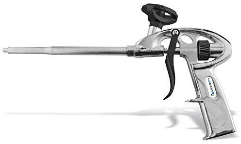 Högert Technik Auftragspistole Montageschaum-Pistole Metallpistole robuste Schaumpistole für PU-Schäume, Bauschaumpistole zum effizienten Verarbeiten von Pistolenschäumen, langlebig aus Metall