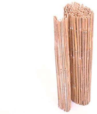 Niedrige Bambusmatte Premium gesplittet 100 x 300cm - Balkon Sichtschutzmatte aus Split Bambusrohren 1m x 3m
